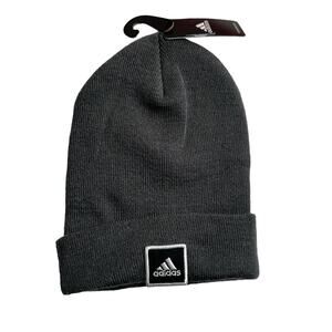 NWT Adidas Men's Wide Cuff Fold Logo Beanie Dark Gray One Size